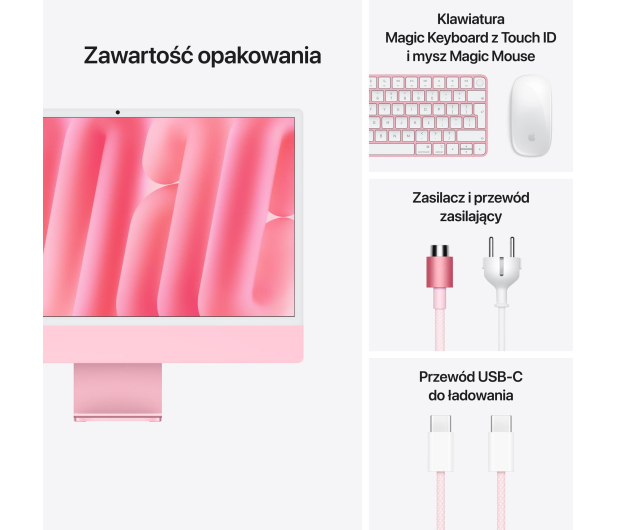 APPLE iMac 24 M4/24GB/2TB/MacOS Retina 4,5K Różowy 10R GPU MD2U4ZE/A/D2 - CTO [Z1K600144] - 1350778 - zdjęcie 9